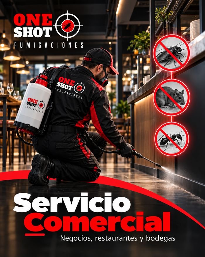 Servicio comercial de fumigación en restaurante o negocio